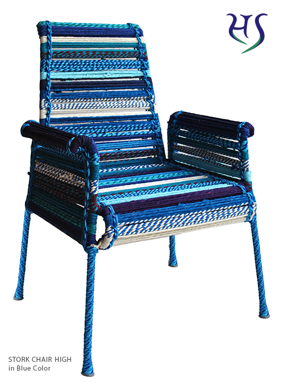 Blue Color Stork Chair high Katran Collection by Sahil & Sarthak